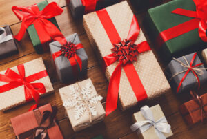 Gifts neatly organized for the holidays