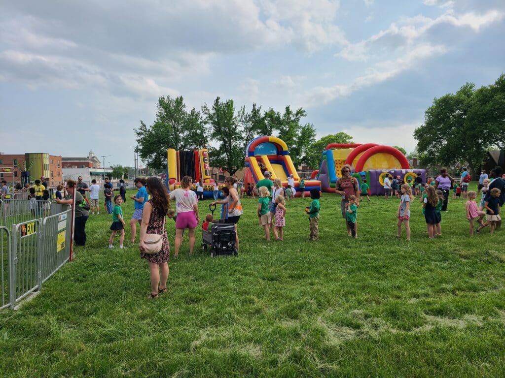 community events - image of people waiting in line at a community event